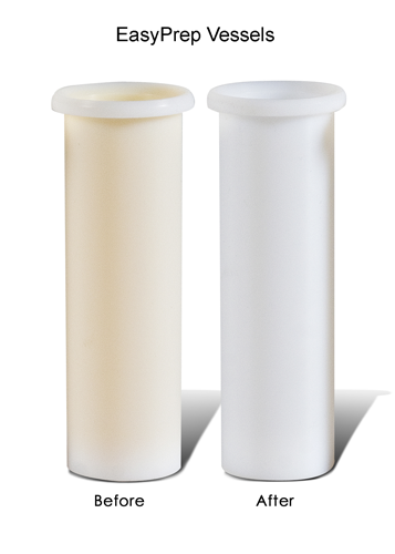 EasyPrep Vessel Comparison: Before and After Cleaning